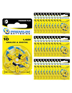 Baterías Premium 1.45V Tamaño 10 para Audífonos - 180 Unidades