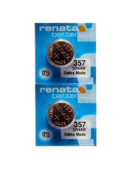 Baterías de Óxido de Plata Renata 357 SR44W - 1.55V (2 Unidades)