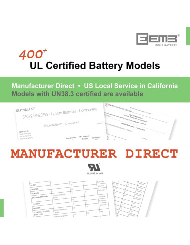 Paquete de 10 Baterías de Litio CR2025 3V EEMB con Pestañas