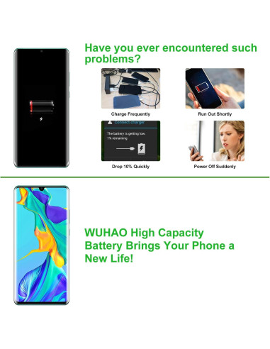 Batería de Reemplazo WUHAO HB486486ECW para Huawei P30 Pro