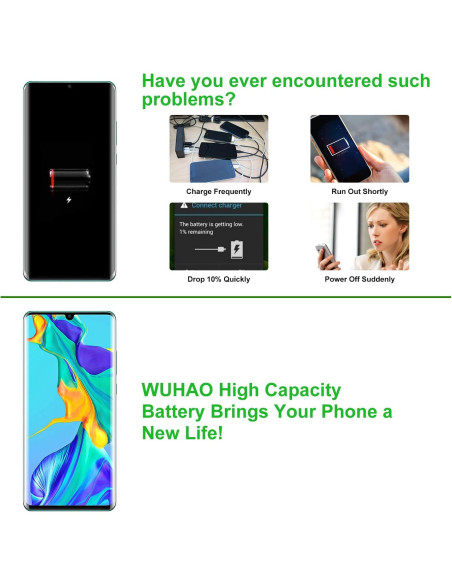 Batería de Reemplazo WUHAO HB486486ECW para Huawei P30 Pro