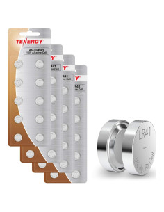 Baterías de botón LR41 Tenergy 1.5V - Paquete de 40 unidades