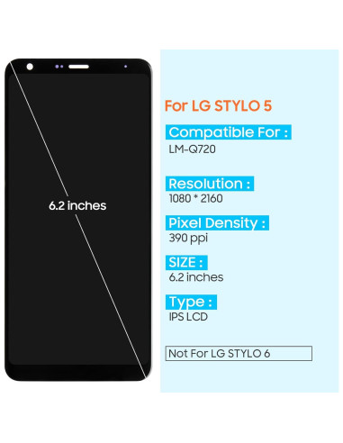 Reemplazo Pantalla LCD para LG Stylo 5 Q720 - Kit Reparación