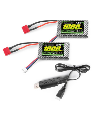 Batería Li-PO 7.4V 1000mAh Haiboxing con Cargador USB