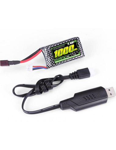 Batería Li-PO 7.4V 1000mAh Haiboxing con Cargador USB