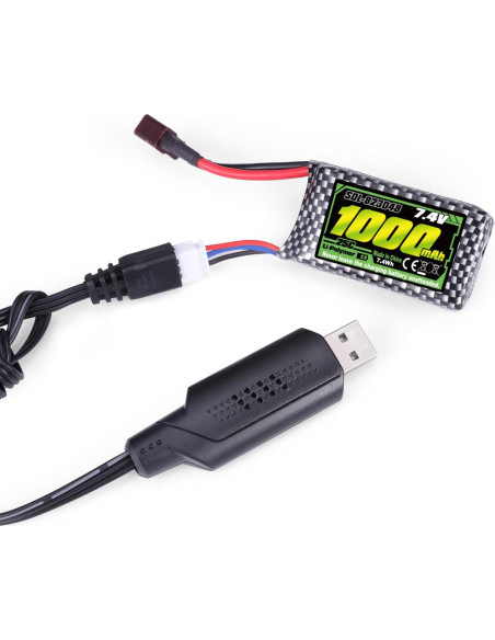 Batería Li-PO 7.4V 1000mAh Haiboxing con Cargador USB