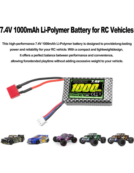 Batería Li-PO 7.4V 1000mAh Haiboxing con Cargador USB