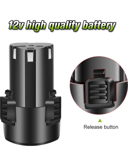 2 Baterías de Litio 12V 1.5Ah + Cargador para Herramientas