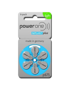 6 Baterías Power One 675P Sin Mercurio para Audífonos