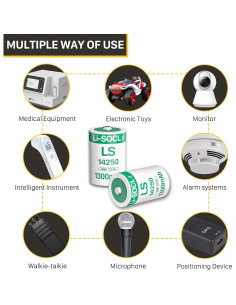 10 Baterías de Litio 3.6V 1/2AA BOANV para Dispositivos 2