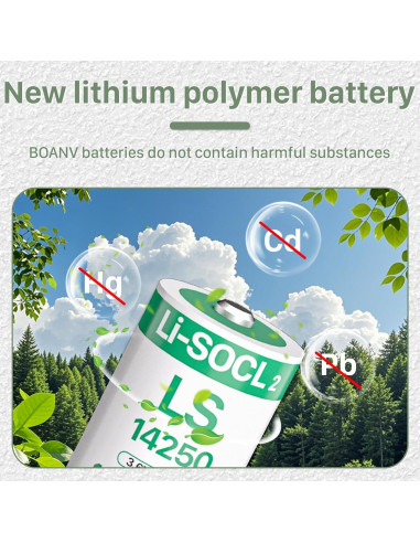 10 Baterías de Litio 3.6V 1/2AA BOANV para Dispositivos