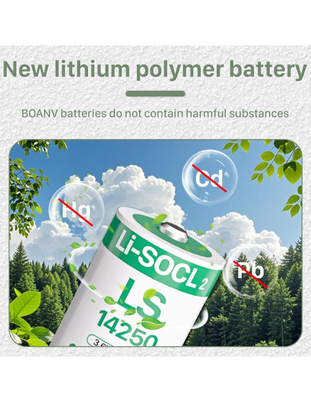 10 Baterías de Litio 3.6V 1/2AA BOANV para Dispositivos