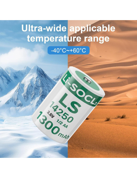 10 Baterías de Litio 3.6V 1/2AA BOANV para Dispositivos