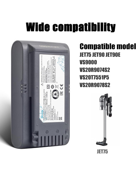 Batería de Reemplazo Sicimly VCA-SBT90 4000mAh para Samsung Jet