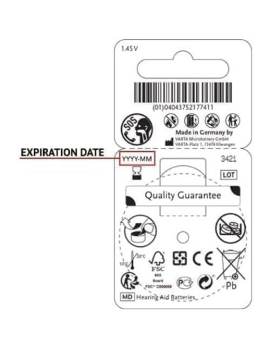 Baterías para Audífonos Power One 312 Sin Mercurio - 60 Unidades