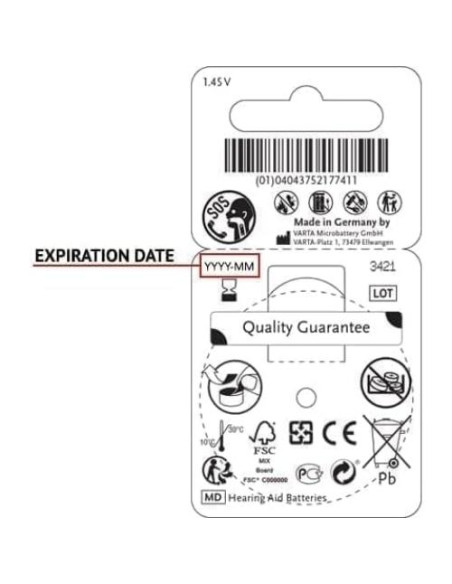 Baterías para Audífonos Power One 312 Sin Mercurio - 60 Unidades