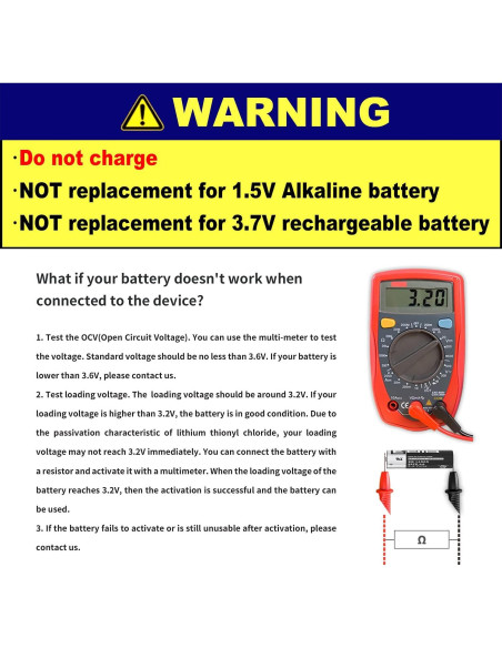 Baterías de Litio EEMB ER14505 3.6V 2700mAh AA - 4 Pack