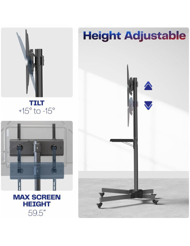 Carro de TV VIVO STAND-TV04M para pantallas de 33 a 152 cm