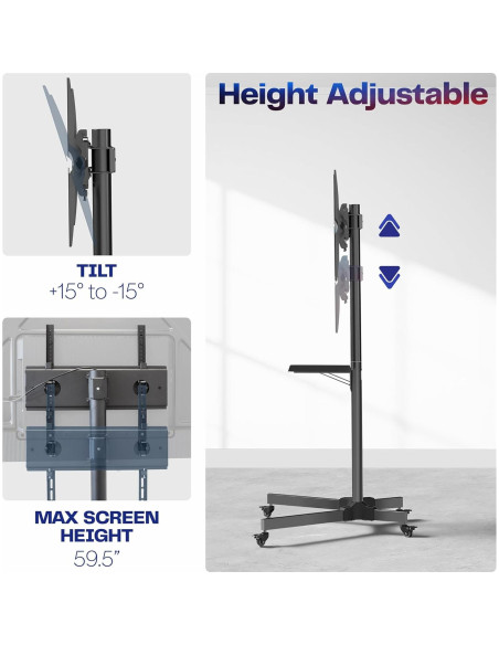 Carro de TV VIVO STAND-TV04M para pantallas de 33 a 152 cm