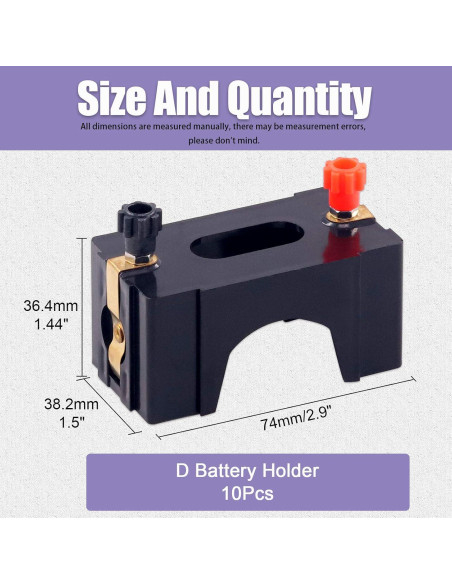Kit de Soporte de Batería D en Serie o Paralelo 10 Piezas Swpeet