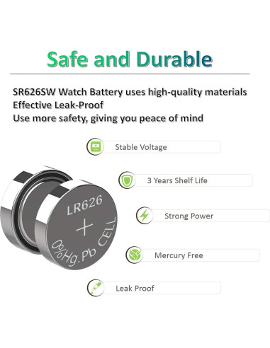 Paquete de 10 Baterías de Botón SR626SW 1.5V para Reloj