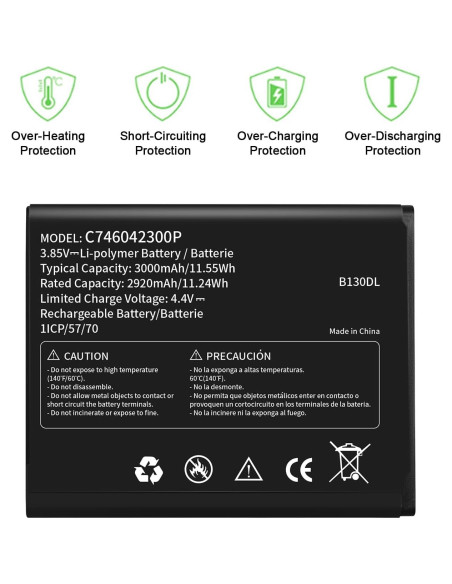 Batería de Reemplazo WUHAO para BLU View 2 B130DL 3000mAh