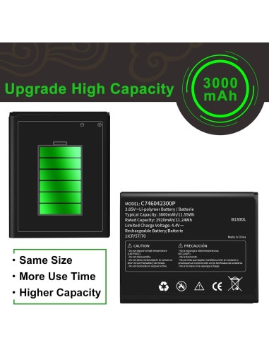 Batería de Reemplazo WUHAO para BLU View 2 B130DL 3000mAh