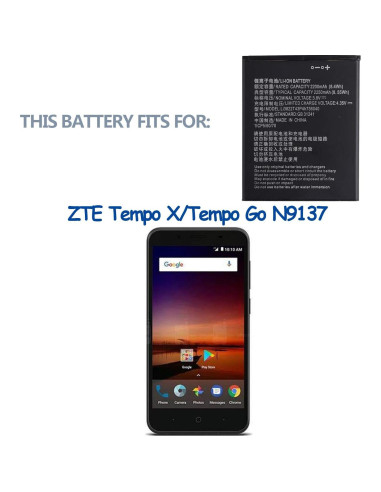 Batería Li-Polímero 2200mAh ZTE Tempo X/Go N9137