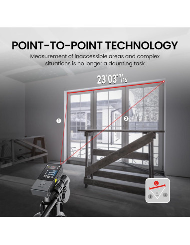 Medidor Láser MiLESEEY D9 Pro 100.58 m Pantalla Táctil