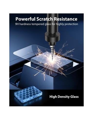 Protector de Pantalla Mkeke para iPhone 16 Pro 6.3" - Paquete de 3 Vidrio Templado 9H