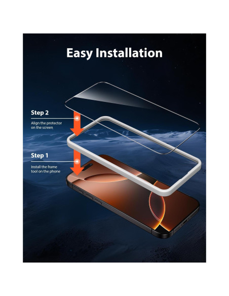 Protector de Pantalla Mkeke para iPhone 16 Pro 6.3" - Paquete de 3 Vidrio Templado 9H