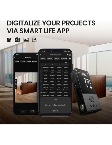 Medidor Láser MiLESEEY D9 Pro 100.58 m Pantalla Táctil