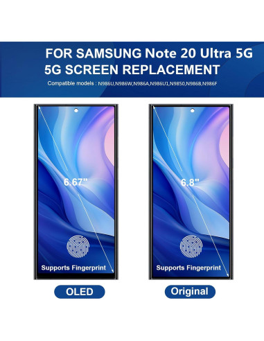 Pantalla OLED Reemplazo Samsung Galaxy Note 20 Ultra 5G Negro
