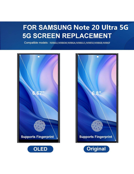 Pantalla OLED Reemplazo Samsung Galaxy Note 20 Ultra 5G Negro