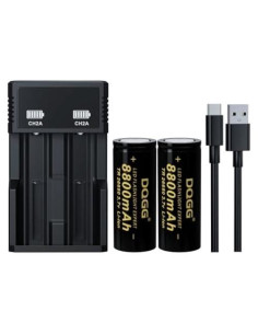 Batería Recargable 26650 PAOWANG 8800mAh Flat Top - 2 Piezas
