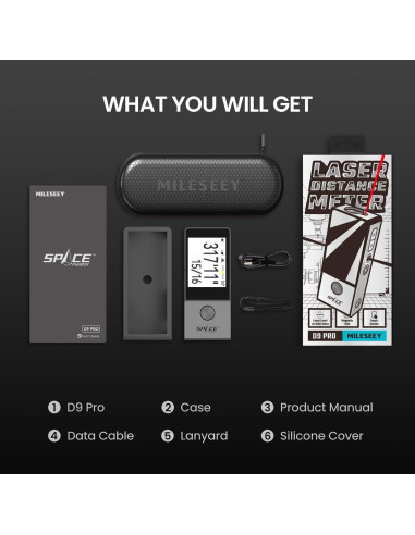 Medidor Láser MiLESEEY D9 Pro 100.58 m Pantalla Táctil