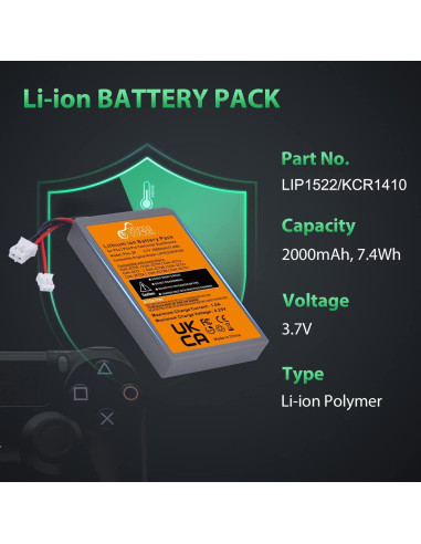 Batería Recargable Pickle Power 2000mAh para Controlador PS4