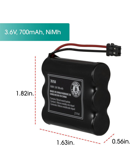 Batería Recargable Inalámbrica Power Gear 3.6V 700mAh NiMH