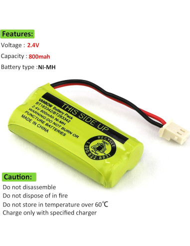 Batería Ni-MH VANBOW BT183342 800mAh Paquete 3 Compatible