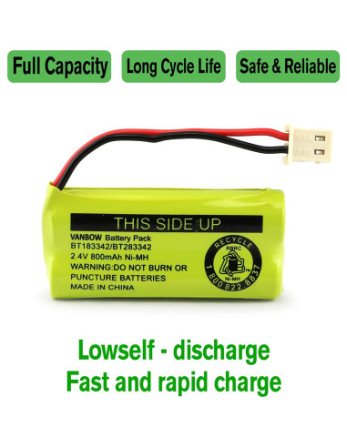 Batería Ni-MH VANBOW BT183342 800mAh Paquete 3 Compatible