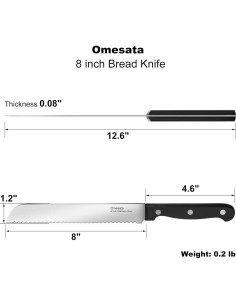 Cuchillo de Pan Omesata 20 cm Acero Inoxidable Serrado 2