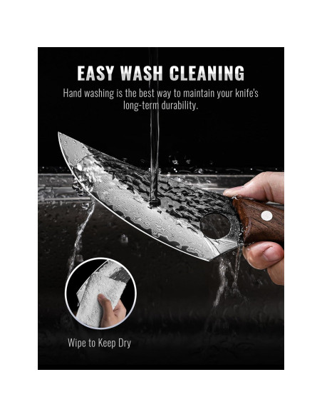 Cuchillo de Chef Emojoy 16 cm Acero Damasco 67 Capas Negro