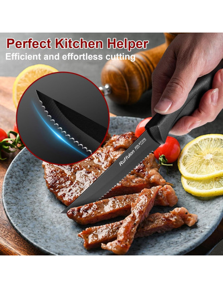 Set de 4 Cuchillos para Carne Ruffulon de Acero Inoxidable