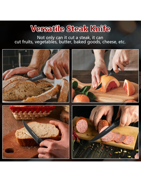 Set de 4 Cuchillos para Carne Ruffulon de Acero Inoxidable