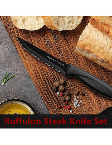 Set de 4 Cuchillos para Carne Ruffulon de Acero Inoxidable