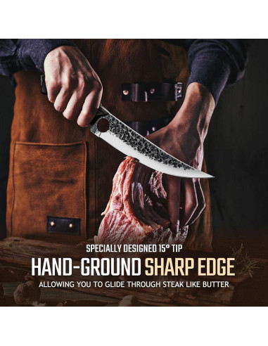 Cuchillo de Deshuesar Huusk 17.8 cm Acero Carbono Ébano