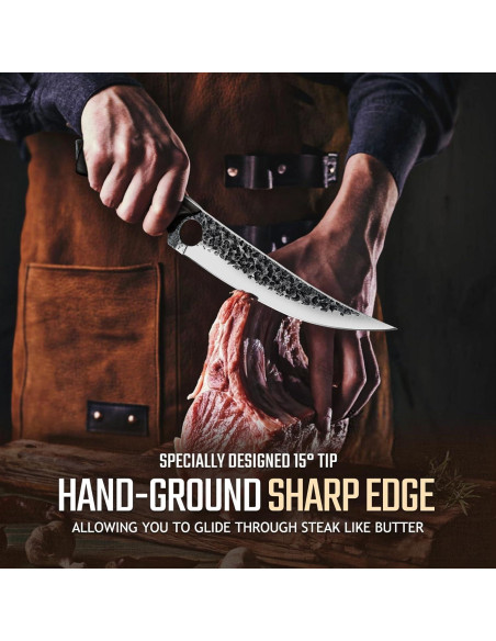 Cuchillo de Deshuesar Huusk 17.8 cm Acero Carbono Ébano