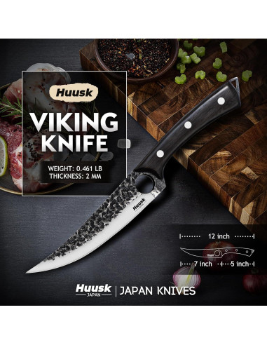 Cuchillo de Deshuesar Huusk 17.8 cm Acero Carbono Ébano