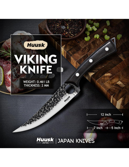 Cuchillo de Deshuesar Huusk 17.8 cm Acero Carbono Ébano