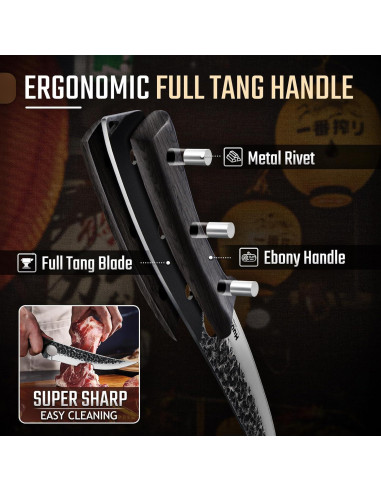 Cuchillo de Deshuesar Huusk 17.8 cm Acero Carbono Ébano